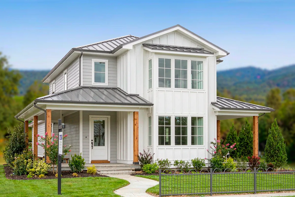 Suburban house under blue sky